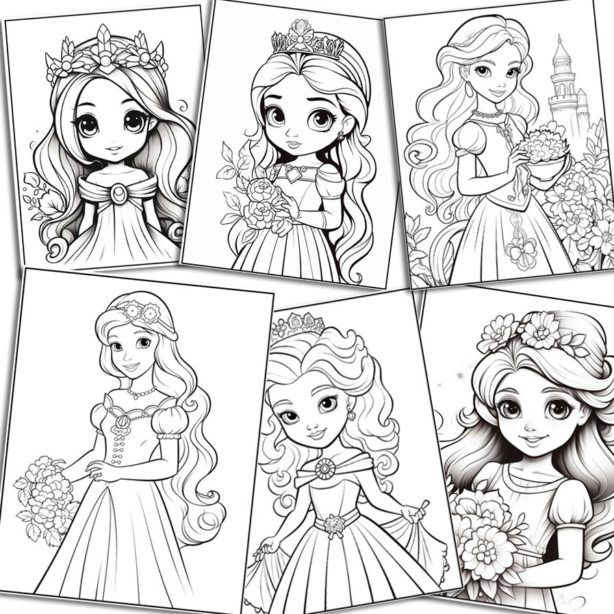 80 Princess Coloring Pages for Kids For Kids, Toddlers, Preschoolers