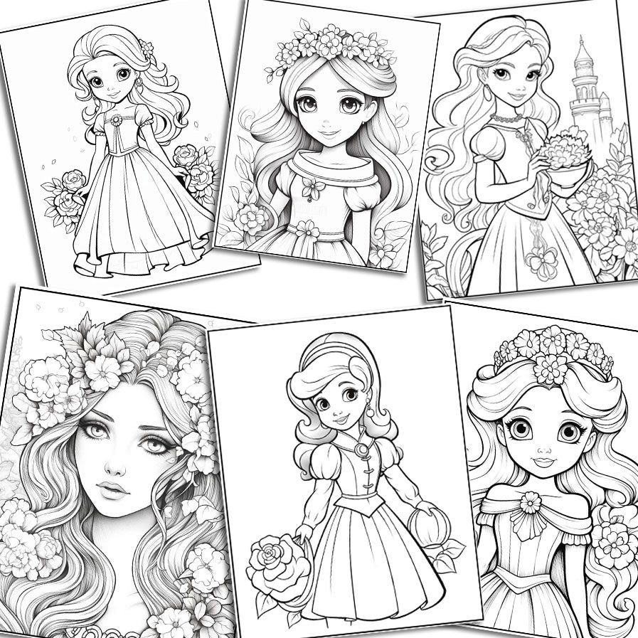 80 Princess Coloring Pages for Kids For Kids, Toddlers, Preschoolers