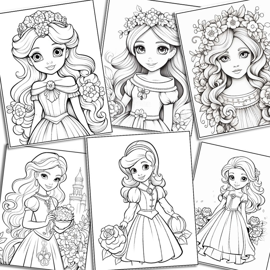 80 Princess Coloring Pages for Kids For Kids, Toddlers, Preschoolers